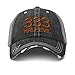 Distressed Trucker Hat 333 Half Evil B Embroidery for Men & Women Black Gray
