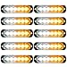 EEEKit 10 Pack LED Emergency Strobe Lights, Amber White 6 LED Strobe Warning Emergency Flashing Light Caution Construction Hazard Light Bar for Car Truck Van Off-road Vehicle ATV SUV Surface Mount