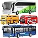 Geyiie School Bus Toy, Kids Die-Cast Metal Car Toys for Kids 3-8 Years Old Pull Back Car City Bus 1:80 Scale Double Decker London Vehicles, Cars Play Toys for Kids Easter Party Favor, Classroom Prizes