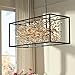 Carrine Black Painted Gold Linear Pendant Chandelier 38 1/2' Wide Modern Clear Crystal 8-Light Fixture Dining Room House Foyer Entryway Bedroom Kitchen Island Hallway Ceilings - Barnes and Ivy