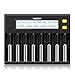 MiBOXER 18650 Battery Charger, 8-Bay Smart Charger with Automatic LCD Display, Fast Charge Rechargeable Li-ion LiFePO4 Ni-MH Ni-Cd AA AAA C 21700 26650 13650 16340 18350 18700 RCR123