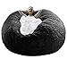 RAINBEAN Bean Bag Chair Cover(it was only a Cover, not a Full Bean Bag) Chair Cushion, Big Round Soft Fluffy PV Velvet, Living Room Furniture, Lazy Sofa Bed Cover,5ft Black(Cover Only)