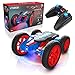 Force1 Tornado Red LED Remote Control Car for Kids - Double Sided Fast RC Car, 4WD Off-Road Stunt Car with 360 Flips, All Terrain Tires, LEDs, RC Crawler Rechargeable Toy Car Battery, Kids Car Remote