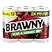 Brawny Tear-A-Square Paper Towels, 6 Double Rolls = 12 Regular Rolls, 3 Sheet Sizes (Quarter, Half, Full), Strength for All Messes, Cleanups, and Meal Prep