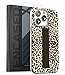 ENCASED Loop Case for iPhone 14 PRO MAX Case with Strap and Tempered Screen Protector (Leopard)