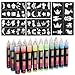 Bright Creations 3D Fabric Paint 30 Colors with Sticker Stencils, Permanent Textile Paint Includes Neon, Metallic, Glitter for Clothing