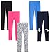 Amazon Essentials Girls' Leggings, Pack of 5, Black/Blue/Navy/Pink/White Hearts, Small