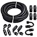 3/8 6AN 20FT, Nylon Stainless Steel Braided Fuel Line Oil/Gas/Fuel Hose End Fitting Hose with 10PCS Swivel Fitting Adapter Kit - Black