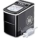 AGLUCKY Ice Makers Countertop with Self-Cleaning, 26lbs/24hrs, 9 Cubes Ready in 6 Mins, Portable Ice Machine with 2 Sizes Bullet Ice/Ice Scoop/Basket for Home/Kitchen/Office/Bar/Party, Black