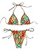 SOLY HUX Women's Floral Print Bikini Sets Halter Tie Side Triangle Sexy Swimsui