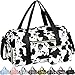 Gym Bag for Women with Shoe Compartment Waterproof, Sports Duffle Bag for Travel Duffel Weekender Carry on Beach Yoga Overnight Luggage Mommy Maternity Hospital Bag Cow Print 17.5 Inch
