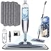Microfiber Spray Mop for Floor Cleaning with 6 Washable Pads,360 Degree Spin Dust Mop with Mop Holder and Scraper for Home Kitchen Bathroom,Dry Wet Flat Mop for Wood Laminate Ceramic Hardwood Tile