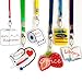 Acrylic Hall Pass Lanyards Unbreakable School Passes Set for Teachers Cute Classroom Passes for Bathroom, Library, Office and Nurse Classroom