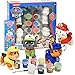 Paint Your Own Paw Patrol Figurines, Paintable Art Craft Set for Kids Includes Decorating Paw Figures Marshall Rubble Chase and Rocky, 8 Pots of Paint, Paint Brush and Bookmark