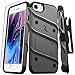 ZIZO Bolt Series for iPhone SE (3rd and 2nd gen)/8/7 Case with Screen Protector Kickstand Holster Lanyard - Gun Metal Gray