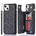 Cavor for iPhone 13 Case with Card Holder iPhone 13 Wallet Case,iPhone 13 Phone Case Cute for Women Men,iPhone 13 Case with Stand and Strap,Leopard Grain Shockproof Protective Case-Black