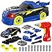 Coogam Take Apart Racing Car with Electric Screwdriver Tool, Fine Motor Skill Toy Car Construction Set STEM Building Learning Game with Light and Sound Gifts for Year Old Boys and Girls