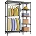 VIPEK V7 Basic Garment Rack for Hanging Clothes Heavy Duty Clothes Rack with Shelves, Portable Closet Rack Metal Clothing Rack 5 Tiers Freestanding Closet Wardrobe System, Max Load 670lbs, Black