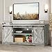 IDEALHOUSE TV Stand Farmhouse Entertainment Center for 65 Inch TV & Media Furniture, Rustic TV Stands with Storage and Barn Doors TV Console Table Under TV Cabinet for Living Room, Rustic Grey