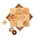 BSIRI Wooden Tic Tac Toe-Coffee Table Decor, Brain Teaser Puzzles for Adults, Unique Gifts for Kids, Classic Board Games for Adults and Family Entertainment (2D)