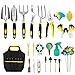 Garden Tool Set, 83 Pcs Gardening Supplies Including Trowel, Transplant, Cultivator, Pruners, Gloves and Bag, Heavy Duty Gardening Tools with Succulent Tools for Gardening Digging, Gardening Gifts