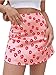 LYANER Women's Casual Floral Print Satin Silk High Waist Zipper Mini Short Skirt Pink Small