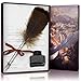 SpyShop Owl Feather Dip Pen with Ink - Writing Instrument Gift Set for Kids & Calligraphy Lovers