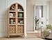 Martin Furniture Modern Wood Arched Display Cabinet/Bookcase, Office Shelving, Storage Cabinet, Fully Assembled, Light Brown