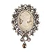 lureme Vintage Elegant Victorian Lady Beauty Cameo with Crystal Brooch Pin (br000017-1)