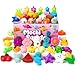 JOYIN Mochi Squishy Toys Set, Random 25 Pack Mini Mochi Party Favors for Kids, Kawaii Squishy Toy Stress Relief Toys, Goodie Bags Fillers with Storage Box, Classroom Prizes