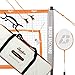 Baden Champions Portable Badminton Set | Regulation Net, 4 Racquets, 3 Shuttlecocks, Boundary & Carry Bag | Ideal for Backyard Fun | Orange/Gray