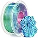 SUNLU Silk PLA Plus 3D Printer Filament, Triple Color Shiny PLA+ Filament 1.75mm, Silk Textures, 360° Spin Unveils Varied Colors, Dimensional Accuracy +/- 0.02mm, 1KG Spool(2.2lbs), Blue Green Purple