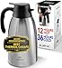 Thermal Coffee Carafe 68oz / 2L - 12 Hours Hot Beverage Dispenser, Insulated Stainless Steel Carafe for Hot Liquids, Coffee Carafes For Keeping Hot Coffee Dispenser for Parties -Large Tea Carafe Flask