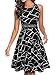 OWIN Women's Vintage Floral Lace Flared A-Line Swing Casual Party Cocktail Dresses Sleeveless Black White Stripe XXL