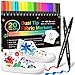 KERIFI Dual Tip Fabric Markers Permanent for Clothes, 20 Colors Fabric Decorating Paint Pens for Kids, T-Shirt Shoe Markers for Sneakers Clothing Canvas Textile Bibs Coloring Book (Chisel & Fine Tip)