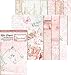 Stamperia Selection of 8 A6 Rice Paper Backgrounds Roseland, pink, One Size