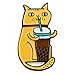 Badge Bomb Bubble Tea Cat Enamel Pin Gemma Correll