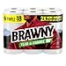 Brawny Tear-A-Square Paper Towels, 6 Triple Rolls = 18 Regular Rolls, 3 Sheet Sizes (Quarter, Half, Full), Strength for All Messes, Cleanups, and Meal Prep