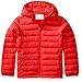 Amazon Essentials Boys' Lightweight Water-Resistant Packable Hooded Puffer Coat, Red, X-Large