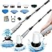 Electric Spin Scrubber Bathroom Scrubber - Cordless Shower Scrubber with Adjustable Handle, 2 Speeds, Bathroom Scrubber with 8 Replaceable Brush Heads, Power Scrubber for Bathroom Bathtub Cleaning