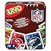 Mattel Games UNO NFL Card Game for Kids & Adults, Travel Game with NFL Team Logos & Special Rule in Storage Tin Box (Amazon Exclusive)