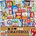 CRAVEBOX Snack Box (50 Count) Spring Finals Gift Variety Pack Care Package Basket Adult Kid Guy Girl Women Men Birthday College Student Office School