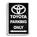 Toyota Parking Only Sign - 8x12 Aluminum Supra Gifts for Men - Black Toyota Signs for Garage, Bar, Man Cave