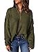 EVALESS Fall Sweaters for Women Long Sleeve Knit Tops Dressy Oversized Christmas Sweaters Winter Clothes Trendy 2024 Pullover Chunky Sweaters Business Casual Outfits Work Shirts, Green XX-Large