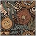 HAOKHOME Wallpaper Peel and Stick Floral Boho Brown/PeachPuff/Green Retro Wall Decor Bathroom Removable Mural 17.7in x 32.8ft