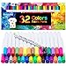 sunacme Fabric Markers Pen, 32 Colors Permanent Fabric Paint Pens Art Markers Set - Fine Tip, Child Safe & Non- Toxic for Canvas, Bags, T-Shirts, Sneakers