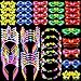 Unittype Glow in the Dark Party Supplies Set LED Light up Glasses Kids Glow Headbands Flower Crown Cat Ear Neon Party Favors(50 Pieces)