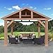 YARDISTRY Pre-Stained Premium Cedar Wood & Aluminum 14 x 12 Outdoor Pavilion Gazebo