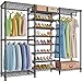 VIPEK S3 Heavy Duty Garment Rack Freestanding Clothes Rack Closet Storage Organizer Large Wardrobe with 6-Tier Shoe Rack, Hanging Rod, Adjustable Shelf, 68.9' L x 15.7' W x 76.4' H, Black