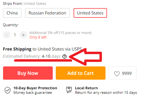 Aliexpress shipping options